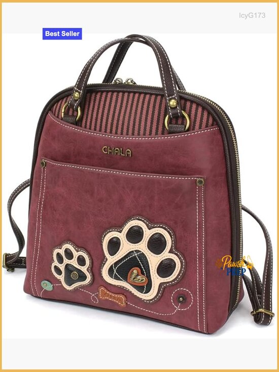 Convertible Faux Leather Backpack Purse - Adjustable Strap